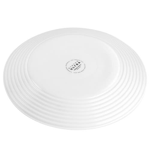 Gibson Ultra Ultra Patio 4 Piece Tempe Opal Glass Dinner Plate Set In White