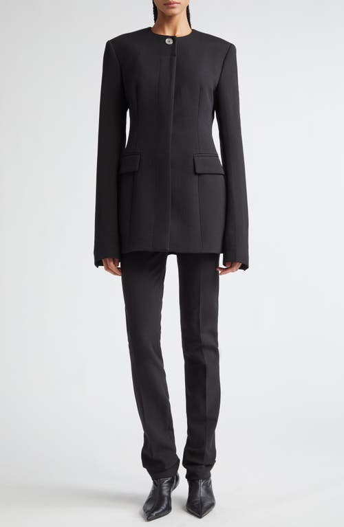 Totême Toteme Collarless Wool Blend Blazer In Black