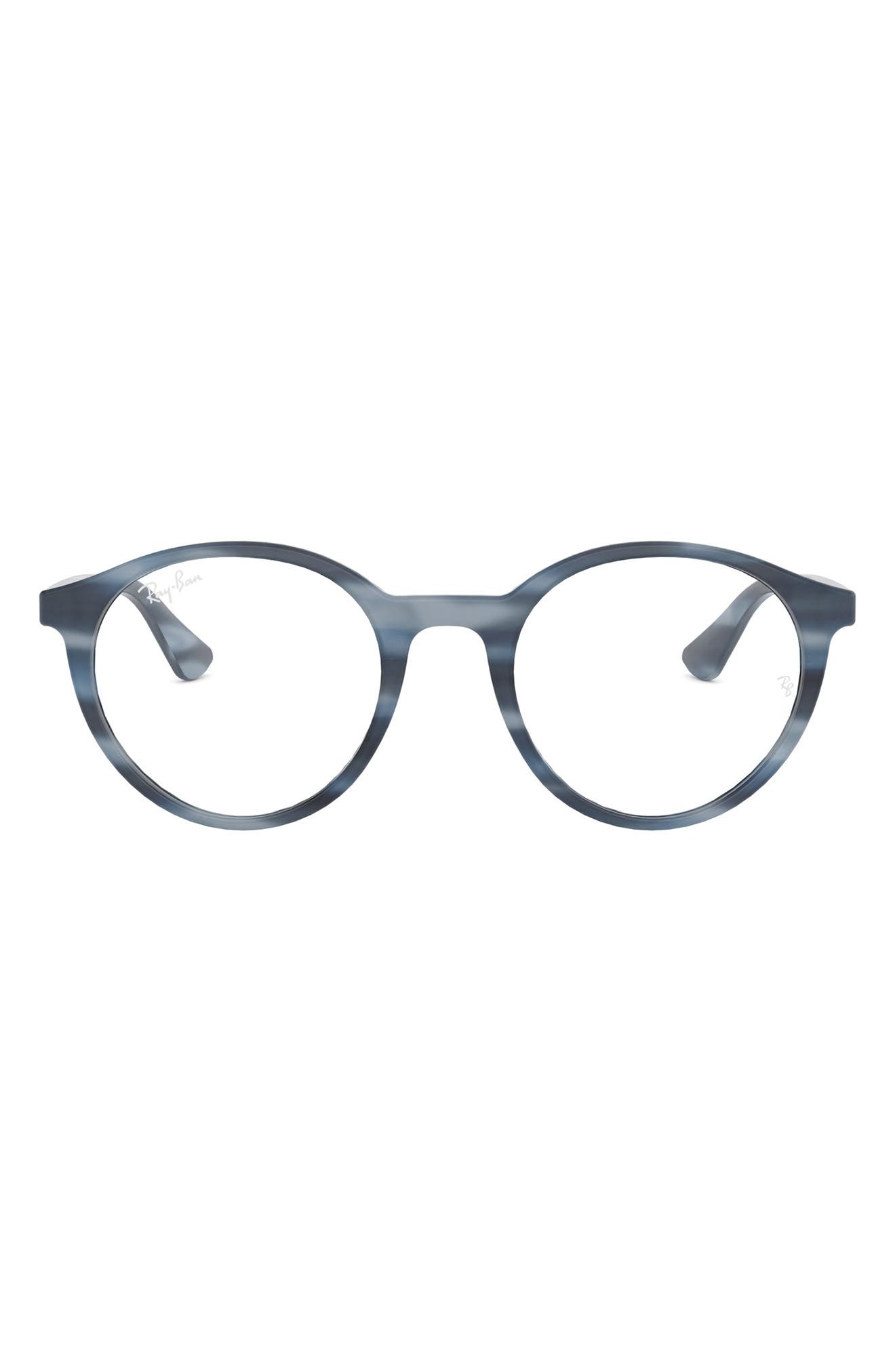 Ray Ban Ray-ban 49mm Round Optical Glasses In Blue