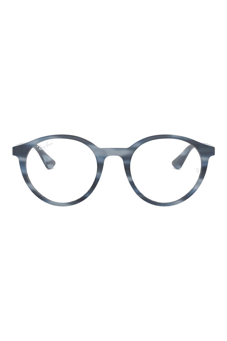 49mm Round Optical Glasses, Main, color, BLUE HORN