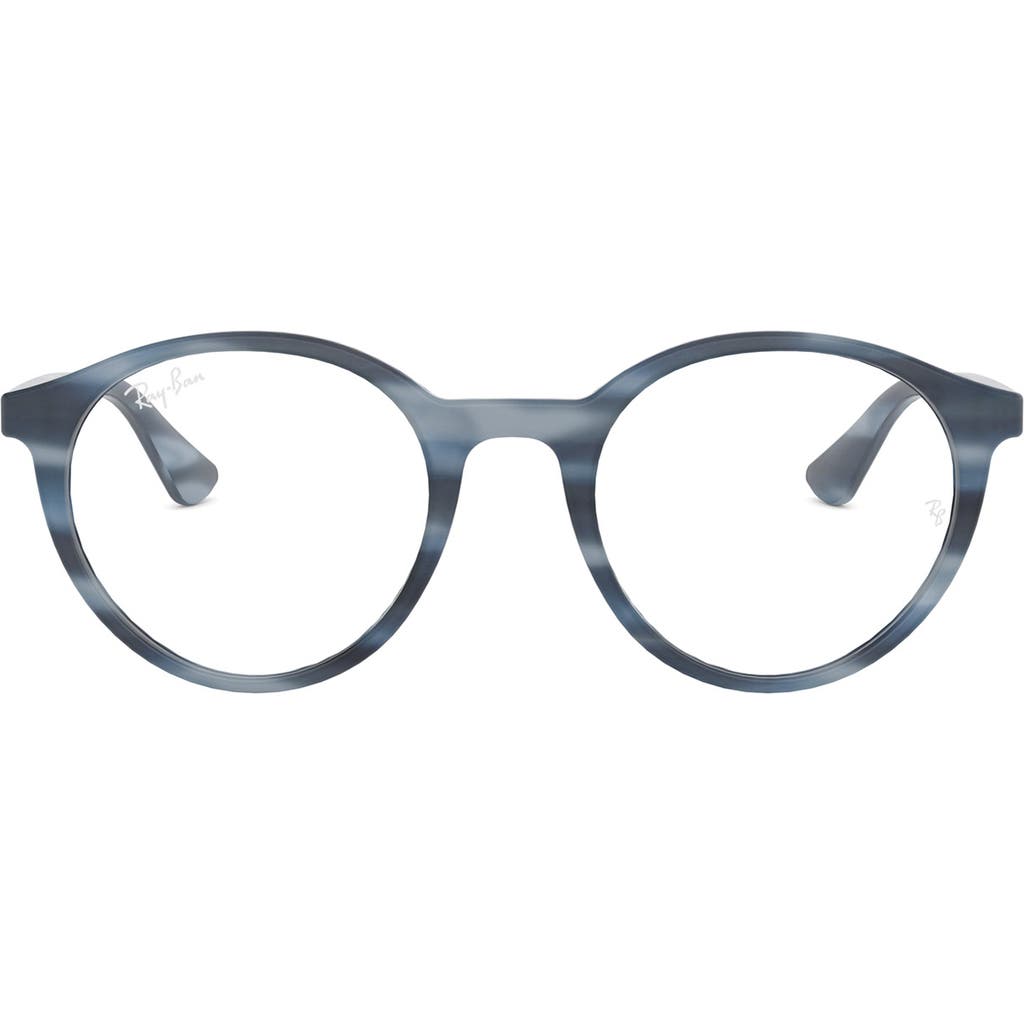 Ray Ban Ray-ban 49mm Round Optical Glasses In Blue