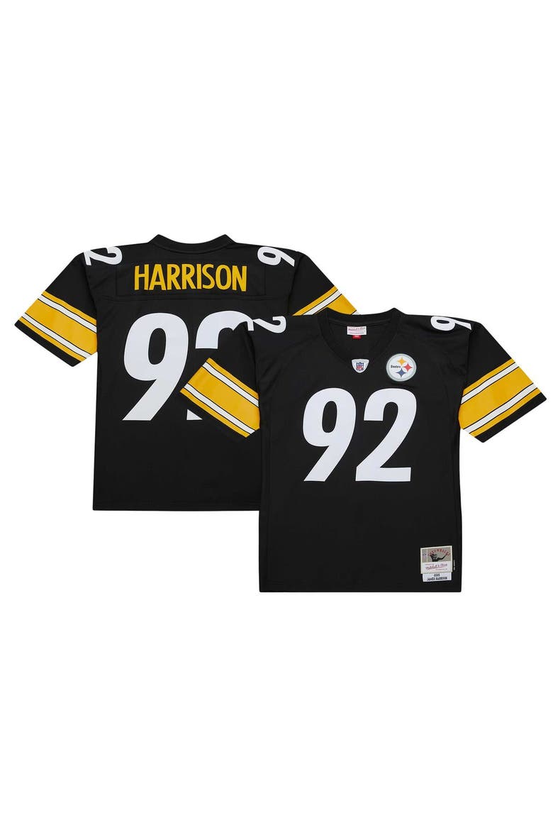 Men's Mitchell & Ness James Harrison Black Pittsburgh Steelers Legacy Replica Jersey, Main, color, Black