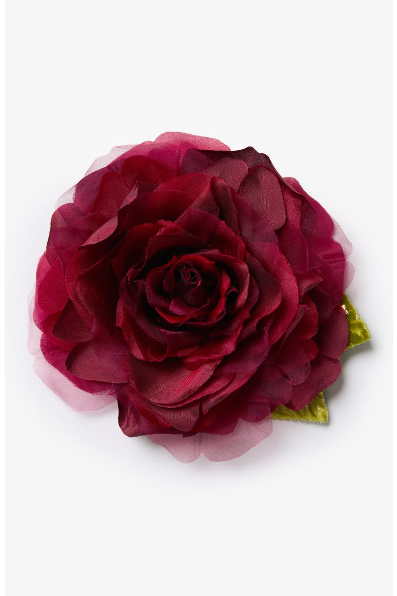 The Large Red Rose Floral Brooch, Main, color, Red