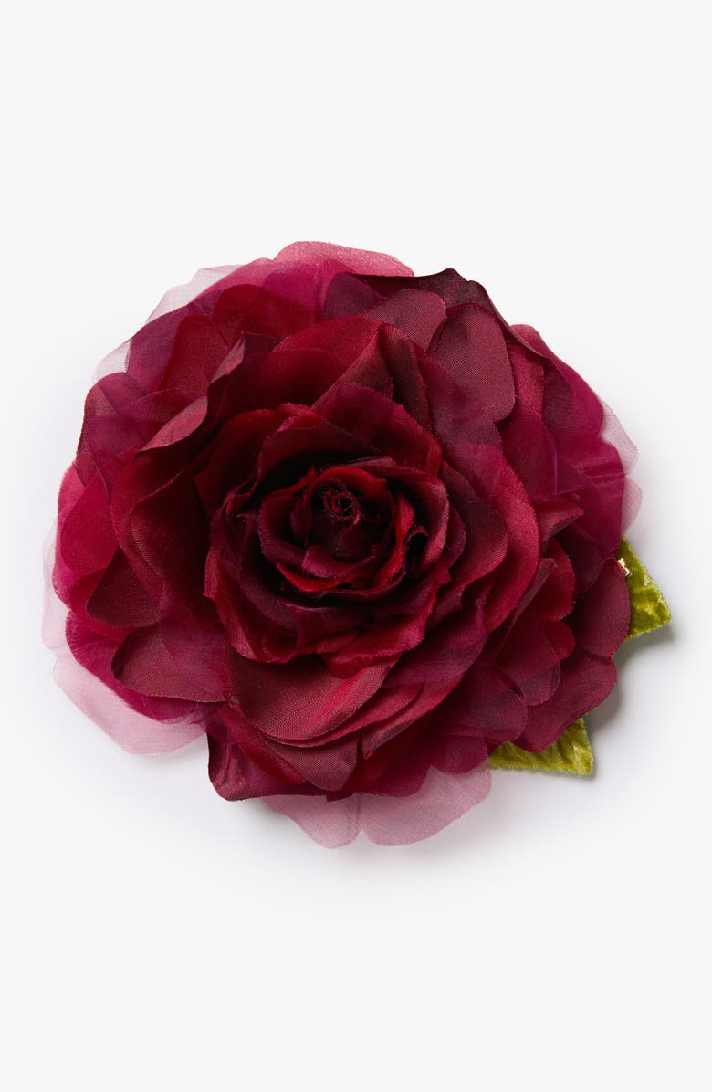 Helena Simon The Large Red Rose Floral Brooch, Main, color, Red