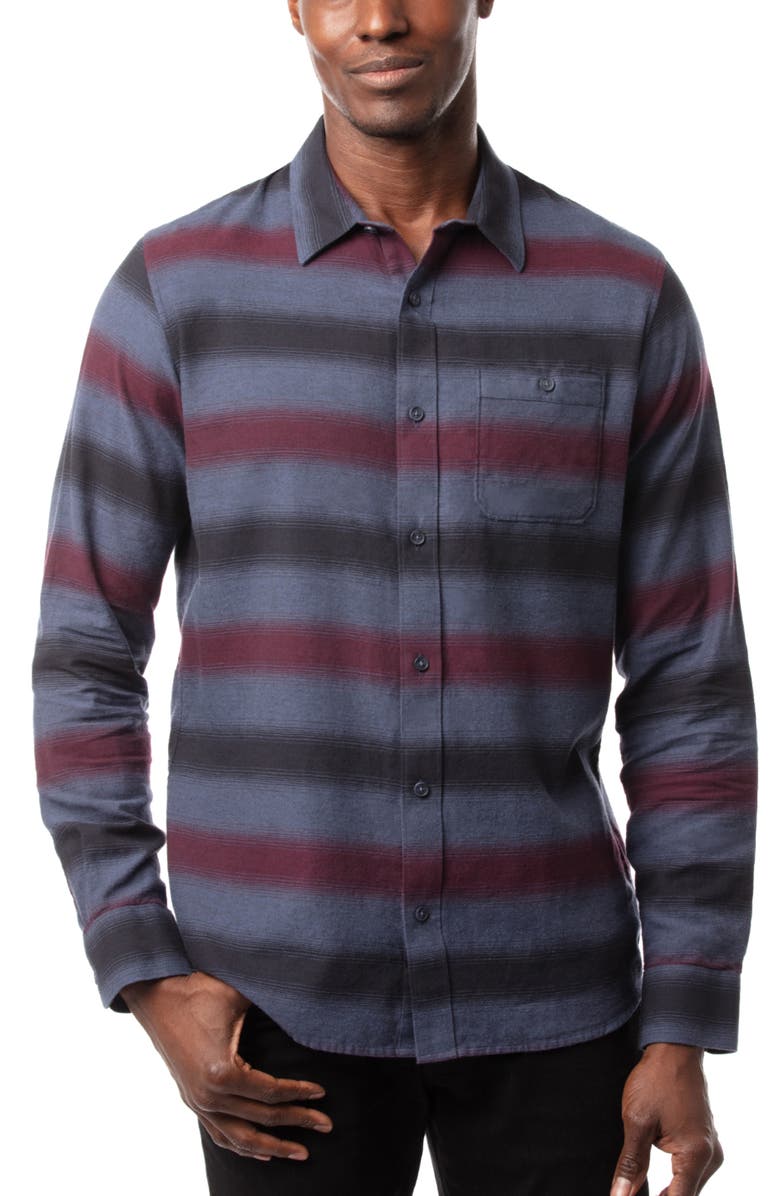 TravisMathew On & On Stripe Long Sleeve Cotton Polo, Main, color, 