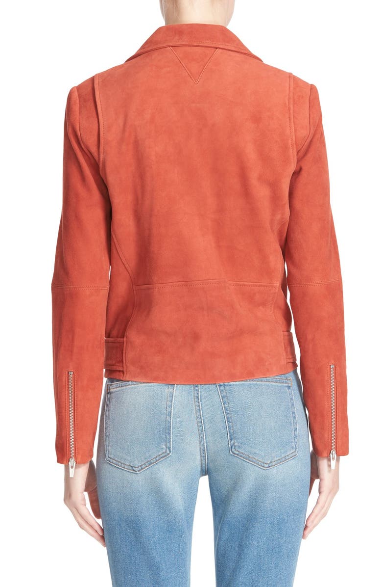 Veda 'Jayne' Suede Moto Jacket, Alternate, color, 