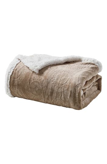 Luxury Home Embossed Caesar Faux Shearling Throw Blanket