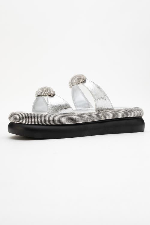 Prologue Shoes Finery Embellished Platform Slide In Silver