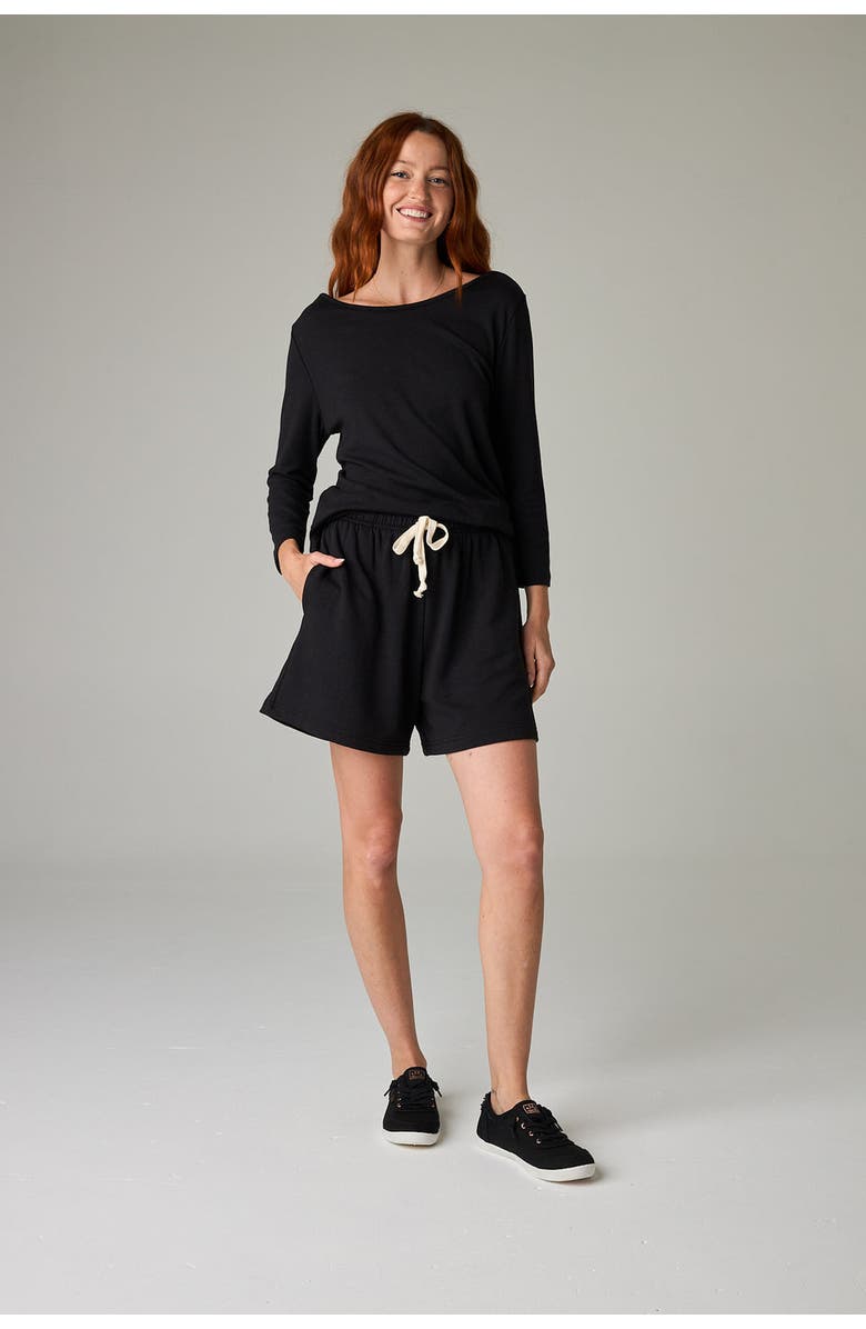 eavolu Baikal Eco-Luxe Fleece Short - Cloud-Soft Comfort, Alternate, color, Coal Black