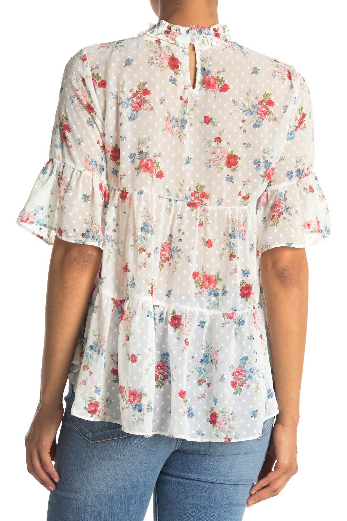 Everleigh Swiss Dot Tiered Baby Doll Blouse (Women) | Nordstromrack