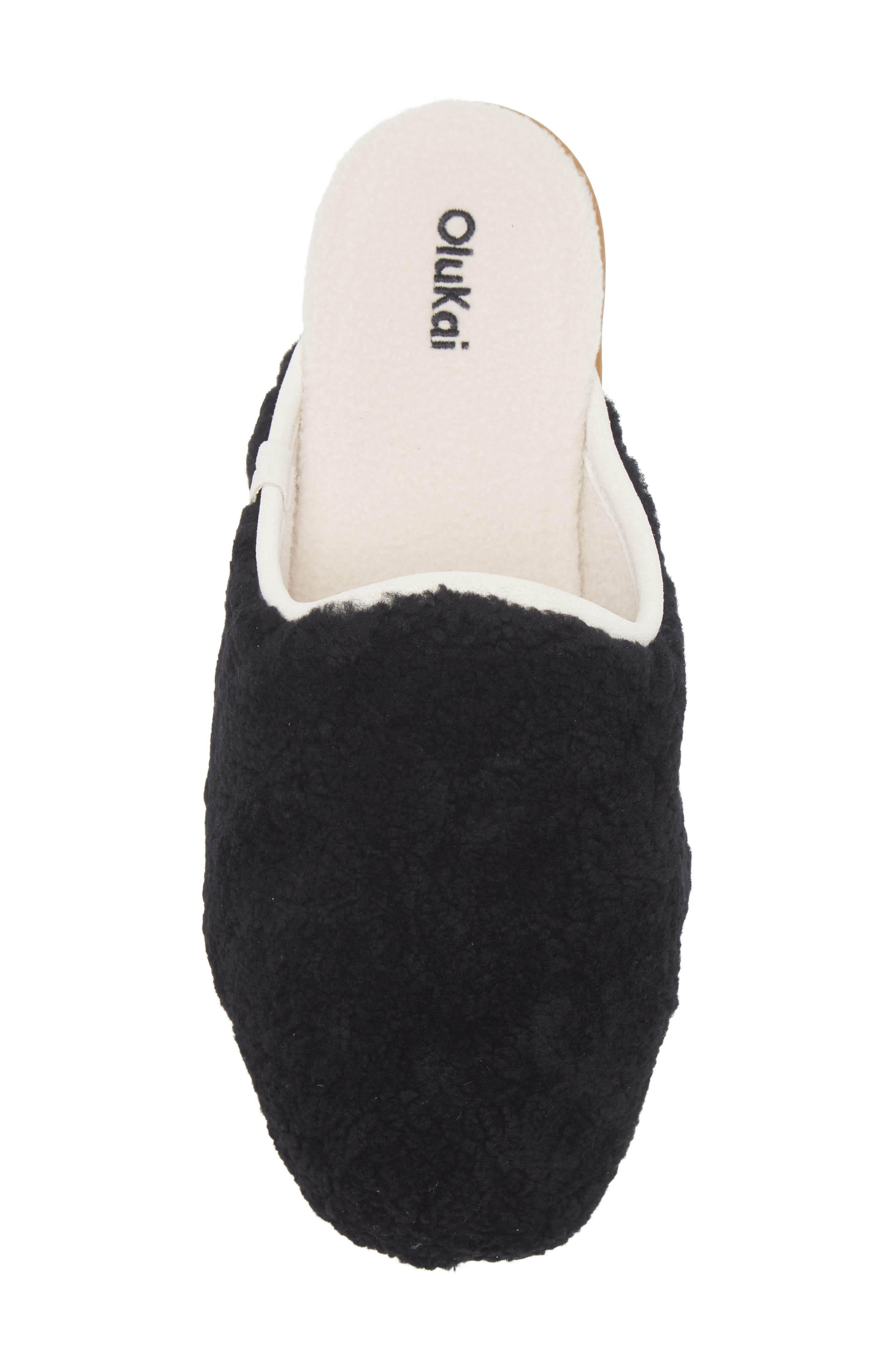 OluKai Hale Slip-On Genuine Shearling Waterproof Mule, Alternate, color, Lava Rock / Tapa