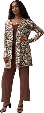 Jessica London Everyday Stretch Knit Open Front Cardigan