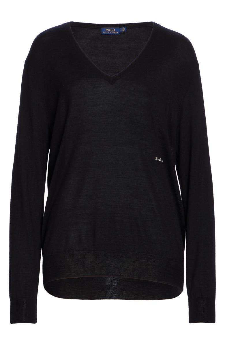Polo Ralph Lauren V-Neck Wool, Silk & Cashmere Sweater, Alternate, color, 