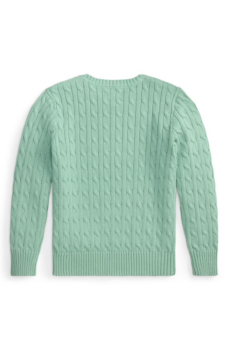 Polo Ralph Lauren Kids' Cable Stitch Sweater, Alternate, color, Celadon