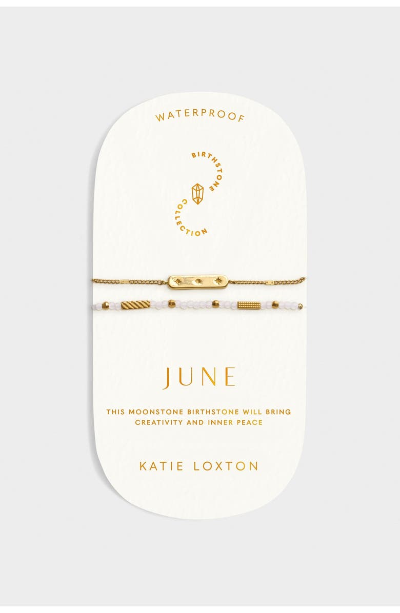 Katie Loxton Birthstone Bracelet 'June' in Moonstone, Alternate, color, June