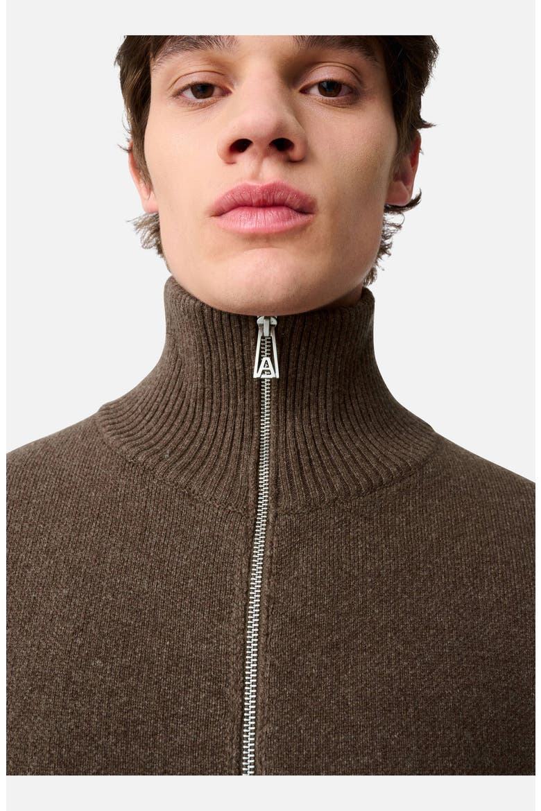 Core Zip-Up Sweater, Alternate, color, Dark Brown
