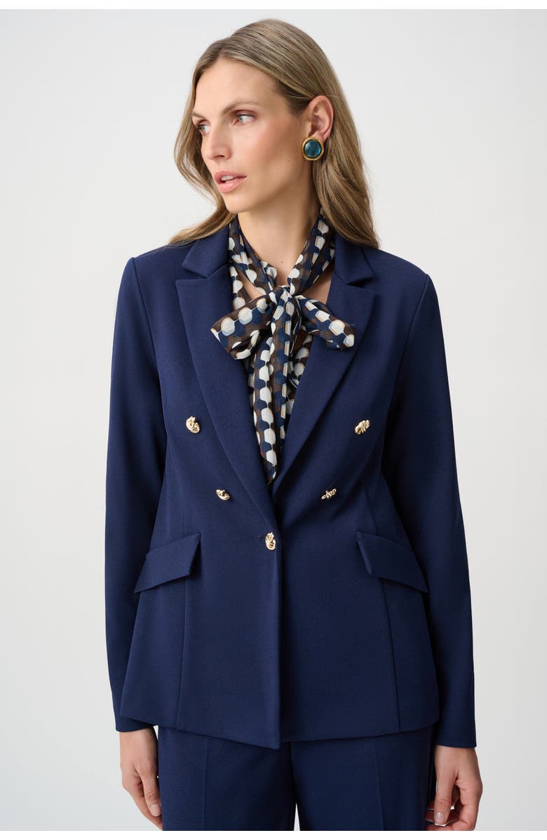 Joseph Ribkoff Scuba Crepe Fitted Blazer, Main, color, Indigo