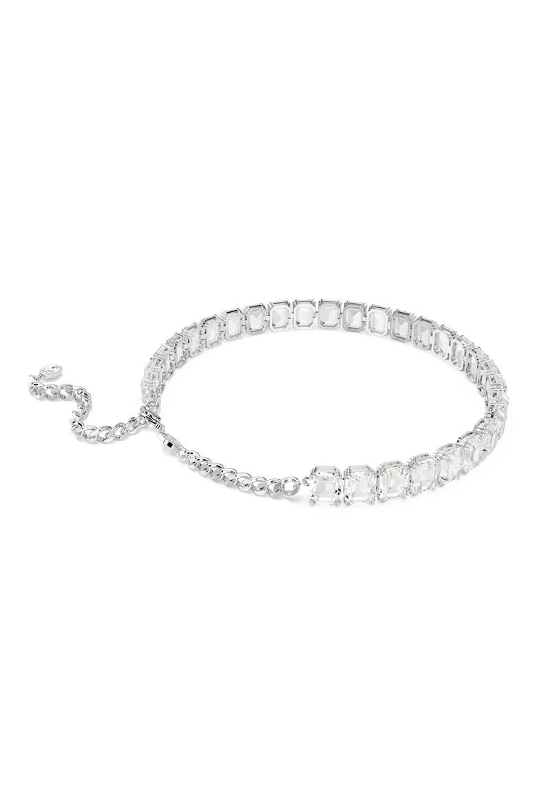 Millenia Crystal Choker Necklace, Alternate, color, WHITE/ SILVER