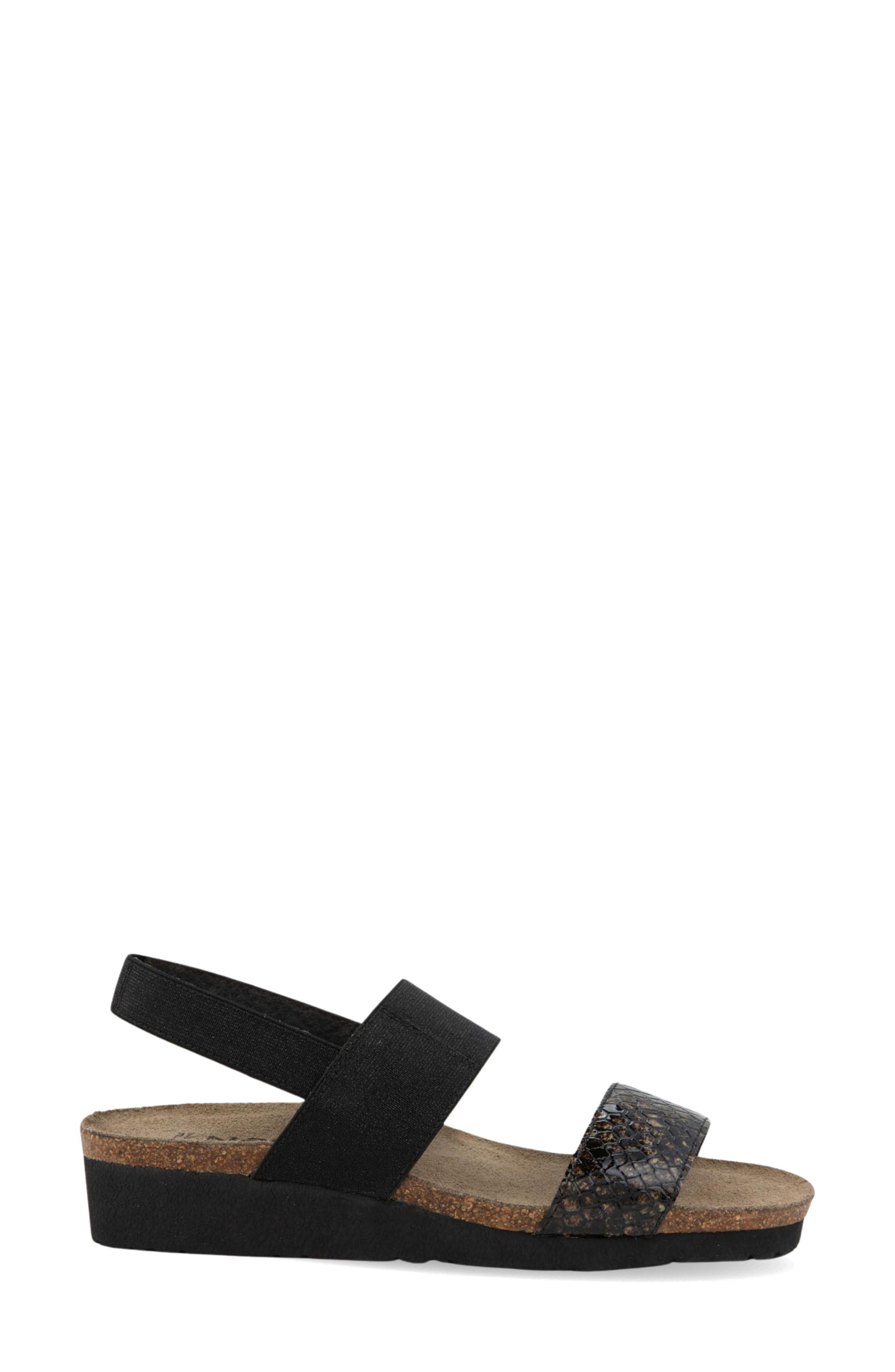 Naot Amy Slingback Sandal, Alternate, color, Reptile Patent/ Black