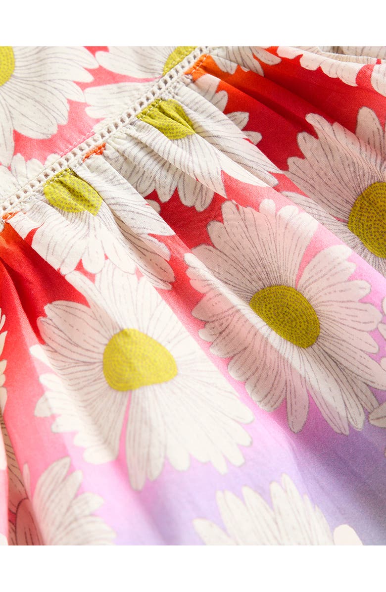 Mini Boden Kids' Daisy Print Flutter Sleeve Cotton Dress, Alternate, color, 