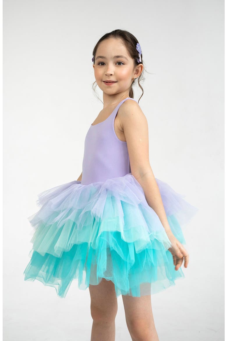 Mermaids Sleeveless Fluffy Tutu Dress, Alternate, color, Lilac Mermaid