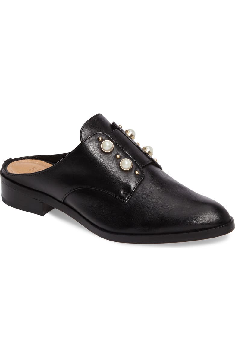 Schutz Jaine Imitation Pearl Embellished Mule, Main, color,