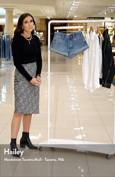 River Island Bandana Cuff Denim Shorts (Women) | Nordstromrack