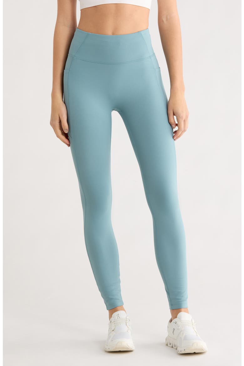 Allure Zip Pocket Leggings, Main, color, MISTY BLUE