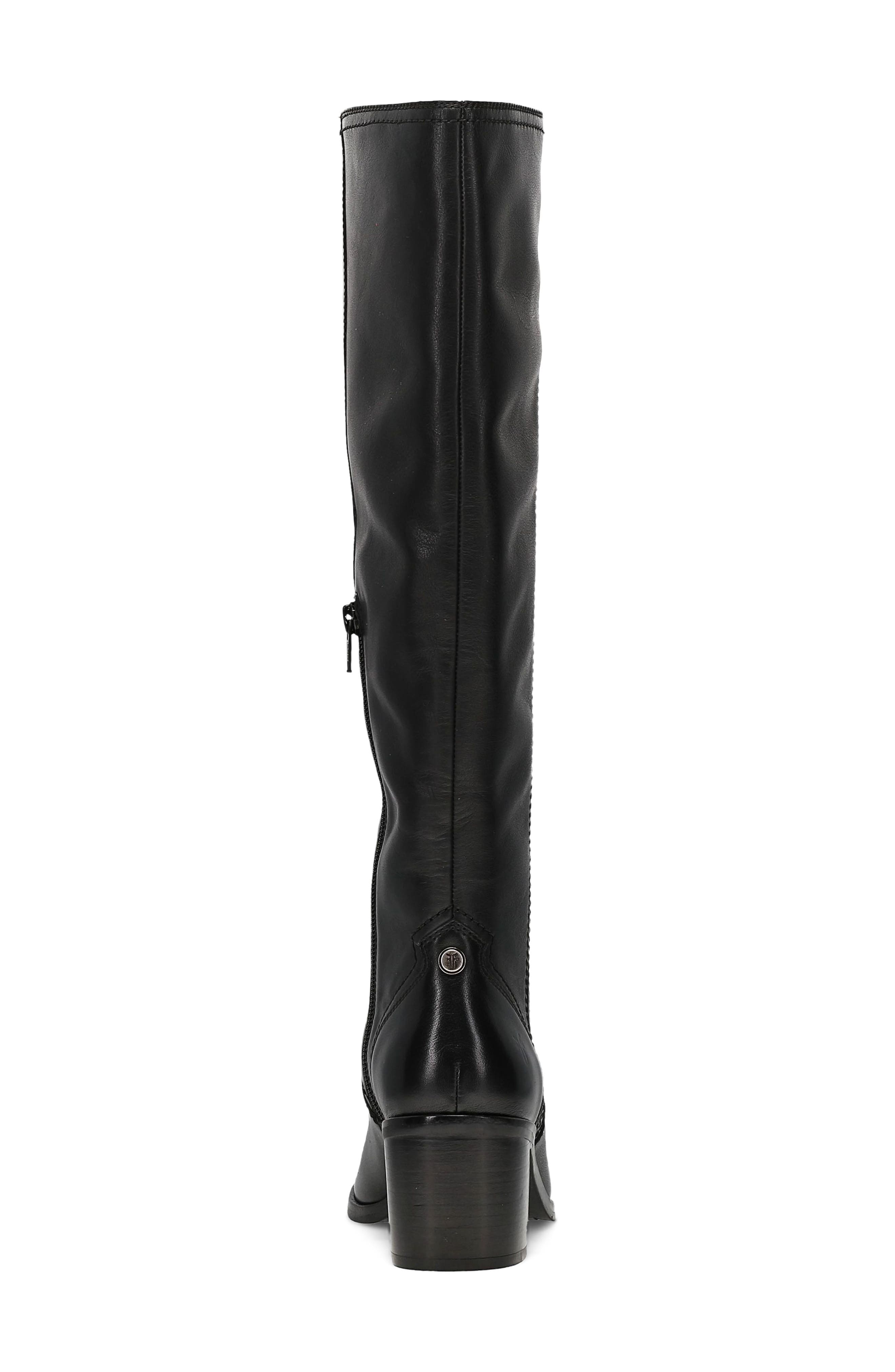 Sadie Leather Knee High Boot, Alternate, color, BLACK