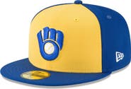 New Era Men's New Era Yellow Milwaukee Brewers Cooperstown Collection Wool 59FIFTY Fitted Hat