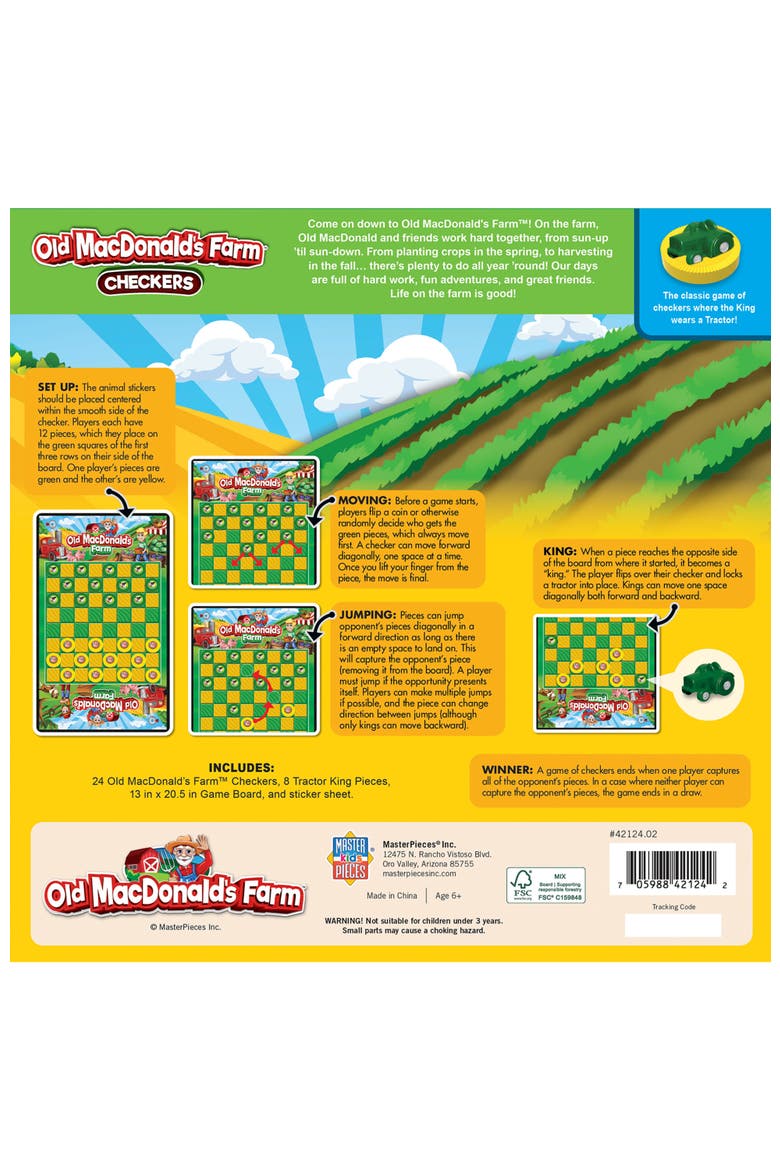 Old MacDonald's Farm Checkers Board Game, Alternate, color, Multicolor