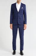 SOUL OF LONDON Fancy Plaid Two Button Slim Fit Suit