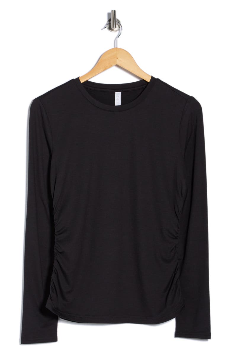 Z by Zella Atmosphere Cinch T-Shirt, Main, color, Black Heather