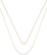 Bearfruit Jewelry 18K Gold Plated Sterling Silver Perfect Pearl Pair Necklace Set Gift Idea