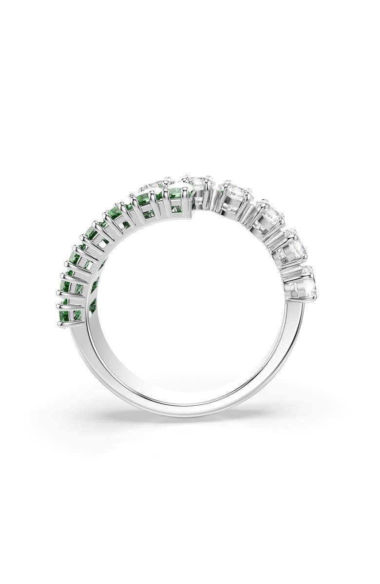 Swarovski Matrix Bypass Ring, Alternate, color, Green/ Silver