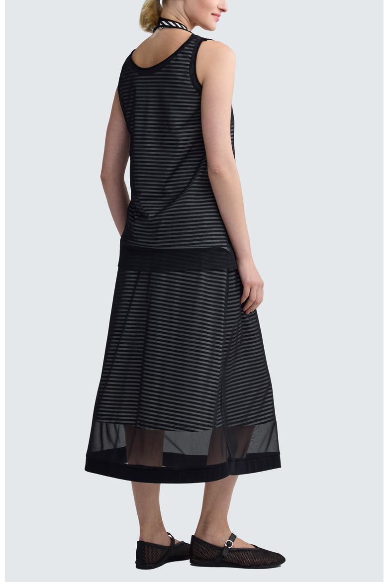 Rivka Striped Mesh Top, Alternate, color, Black Strip