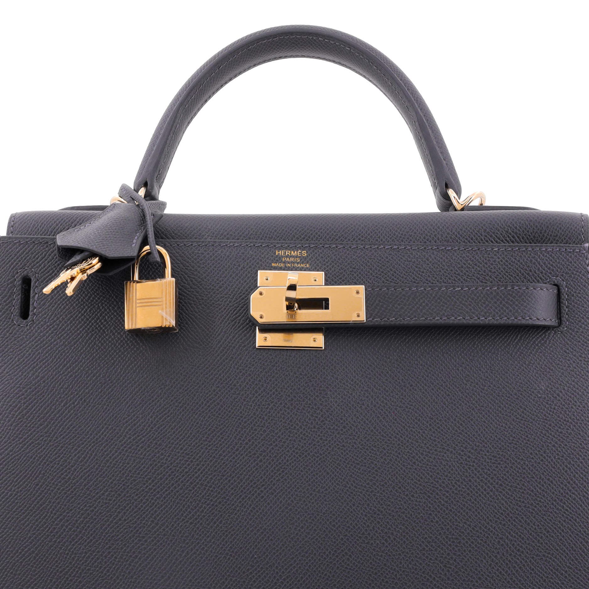 Kelly Handbag Grey Epsom with Permabrass Hardware 28, Alternate, color, Grey