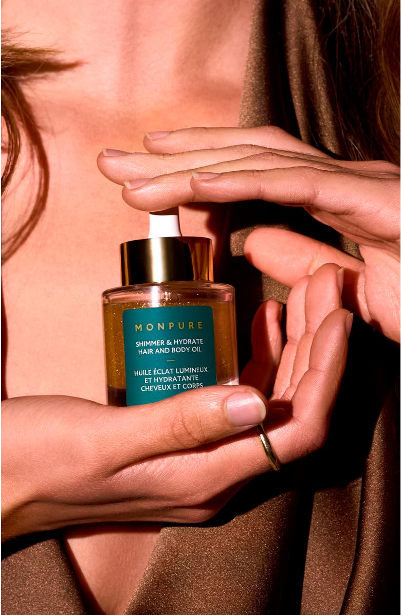 MONPURE Shimmer & Hydrate Hair and Body Oil, Alternate, color, NO COLOR