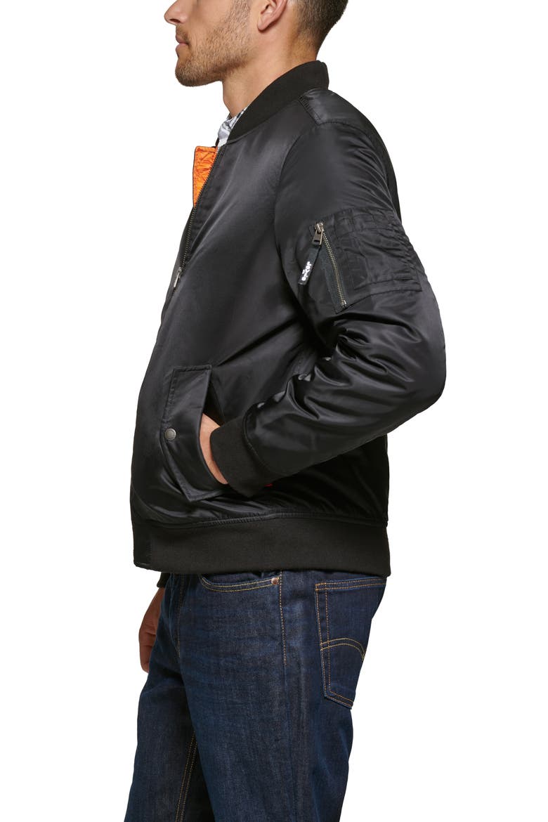 Filled Flight Bomber Jacket, Alternate, color, BLACK