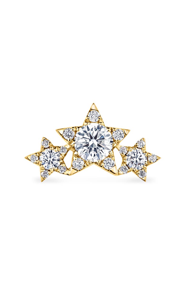 MARIA TASH Three Star Garland Diamond Threaded Stud Earring, Main, color, Yellow Gold