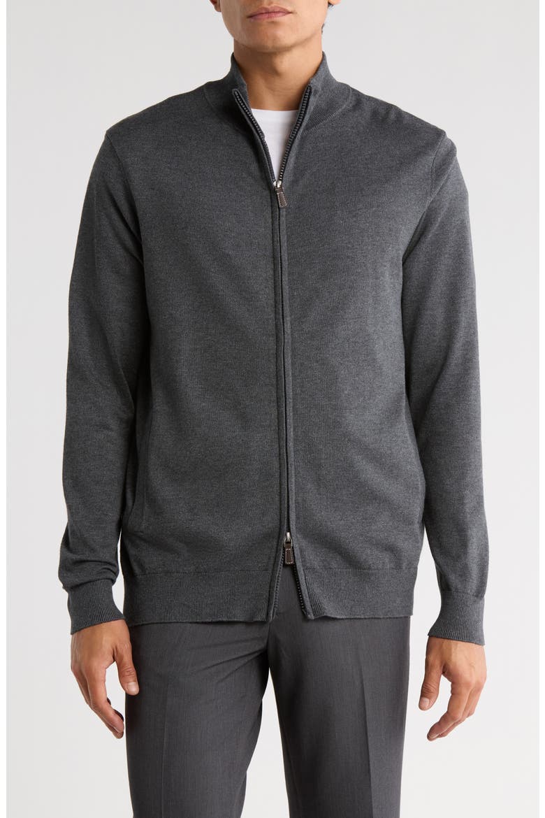 Full Zip Sweater, Main, color, CHARCOAL