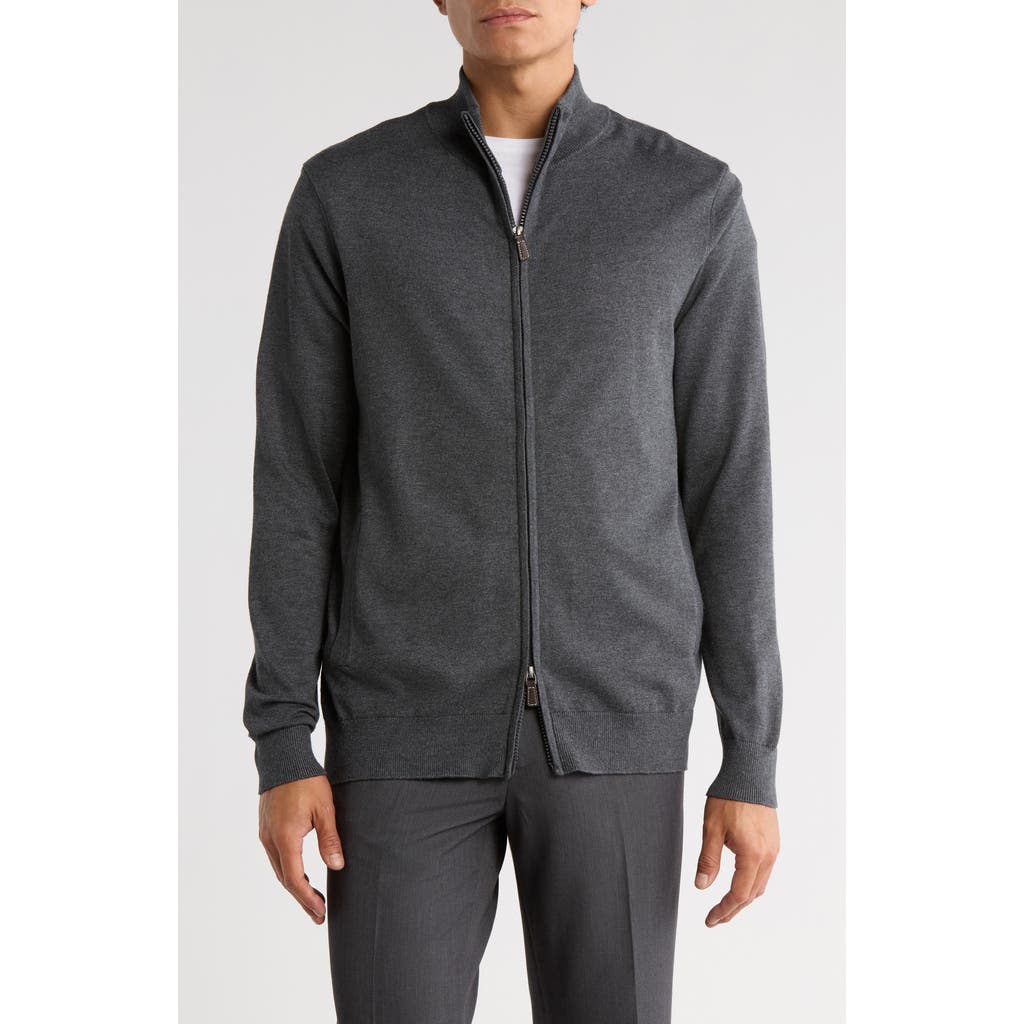 Tom Baine Full Zip Sweater In Animal Print