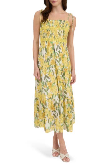 Blu Pepper Smocked Midi Dress