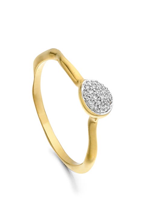 Siren Small Pavé Diamond Stacking Ring