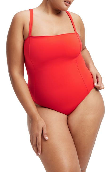 Sculpt Lace-Up Back One-Piece Swimsuit (Regular & Plus Size)