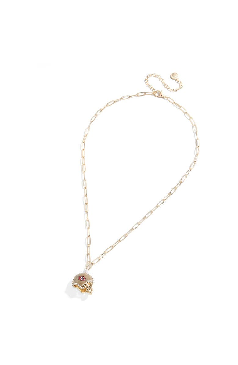 BaubleBar Women's BaubleBar San Francisco 49ers Helmet Charm Necklace, Alternate, color, 