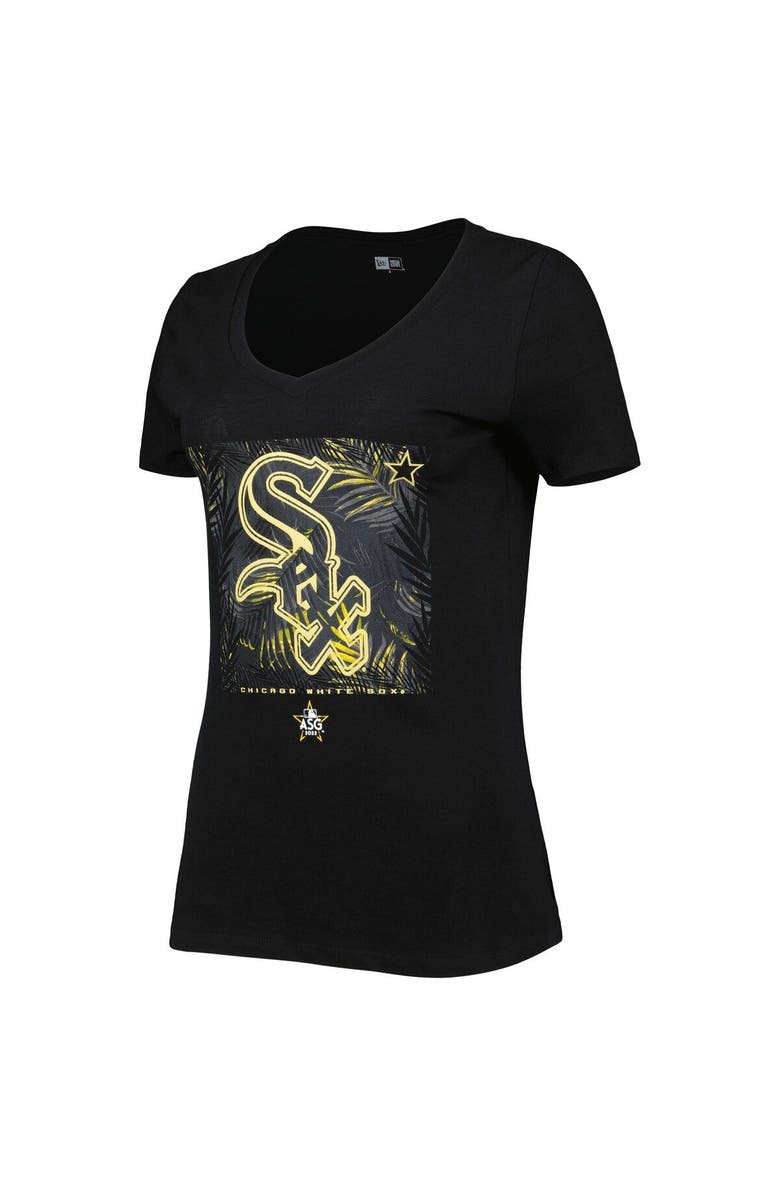 New Era Women's New Era Black Chicago White Sox 2022 MLB All-Star Game Hat Hook-Up V-Neck T-Shirt, Alternate, color, 