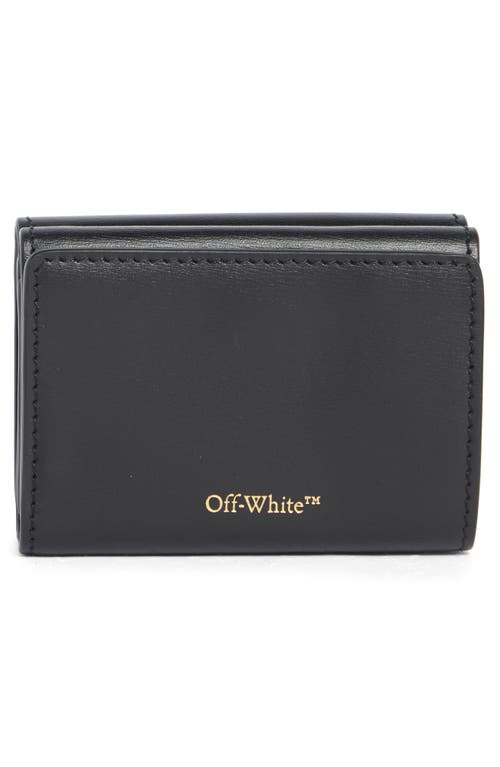 Off-white Jitney Mini Compact Leather Wallet In Black