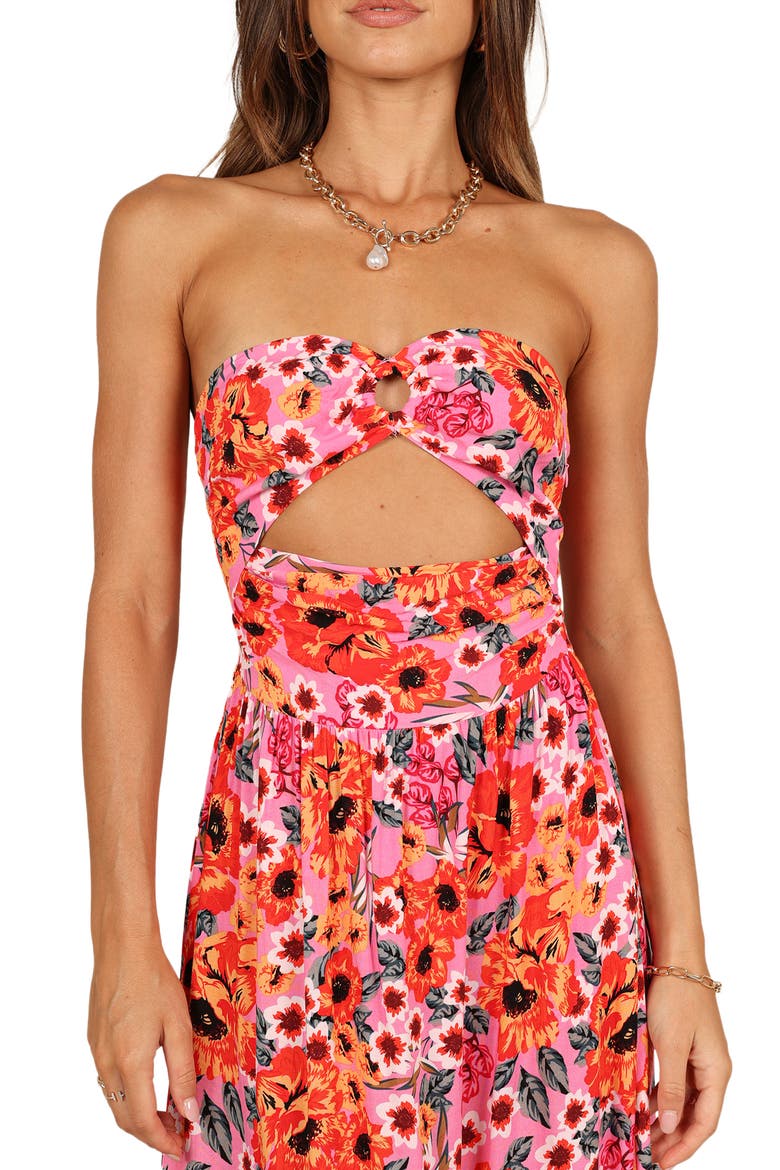 Sarai Floral Cutout Maxi Dress, Alternate, color, PINK