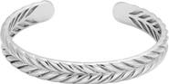 Adornia Men's Silver Plate Leaf Motif Cuff Bracelet